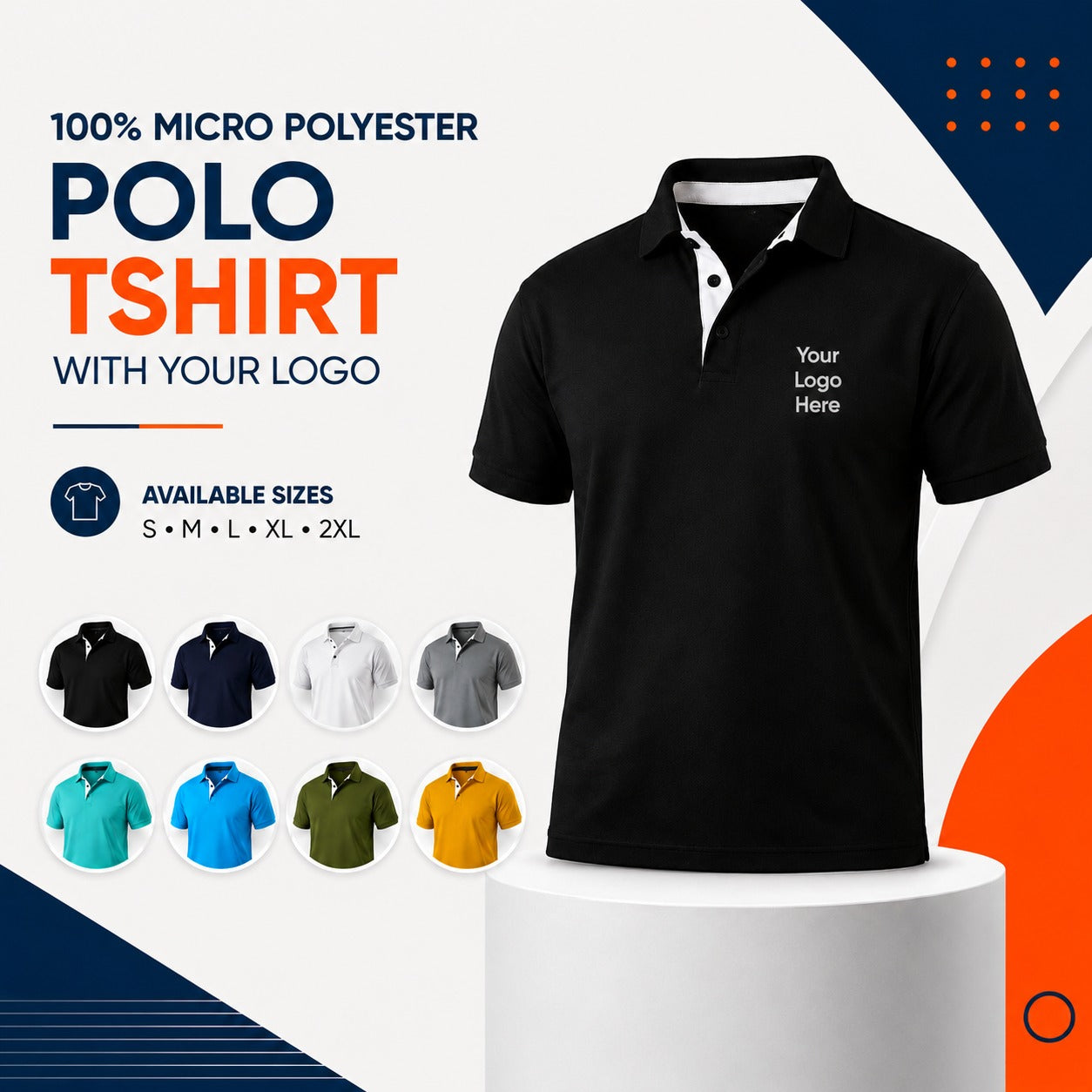 Custom dry-fit micro polyester T-shirt with company logo