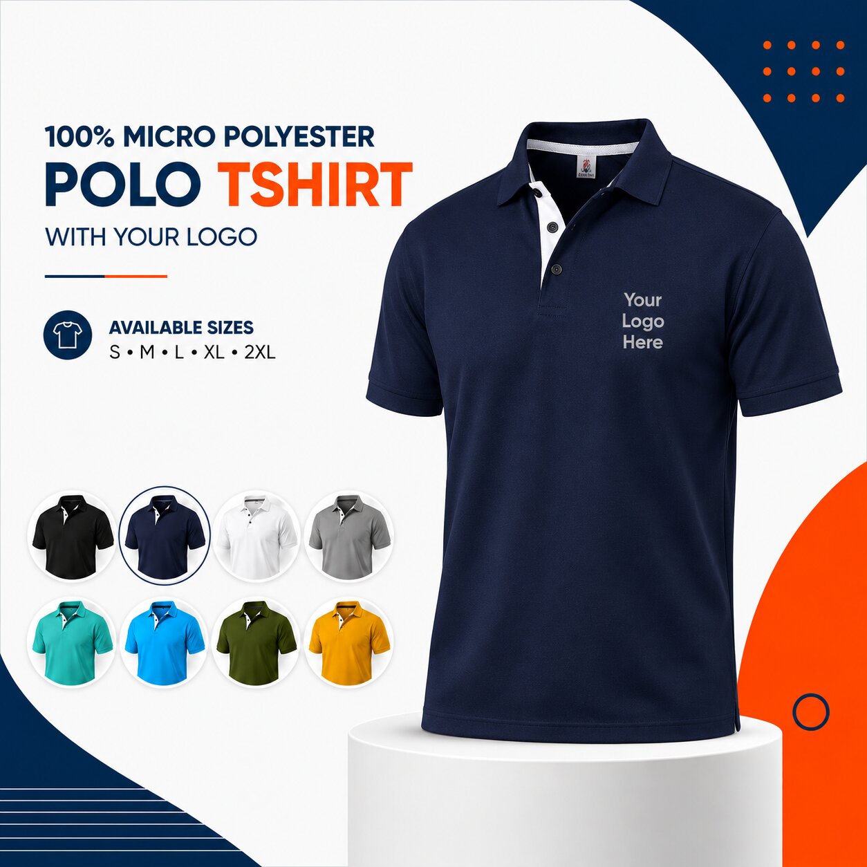 Custom micro polyester T-shirt with logo for team uniforms