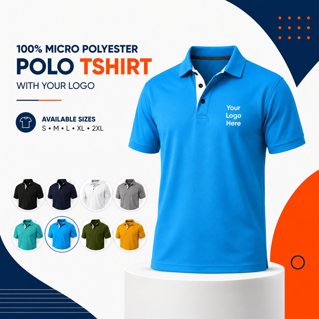 Custom polyester team T-shirt with printed company logo