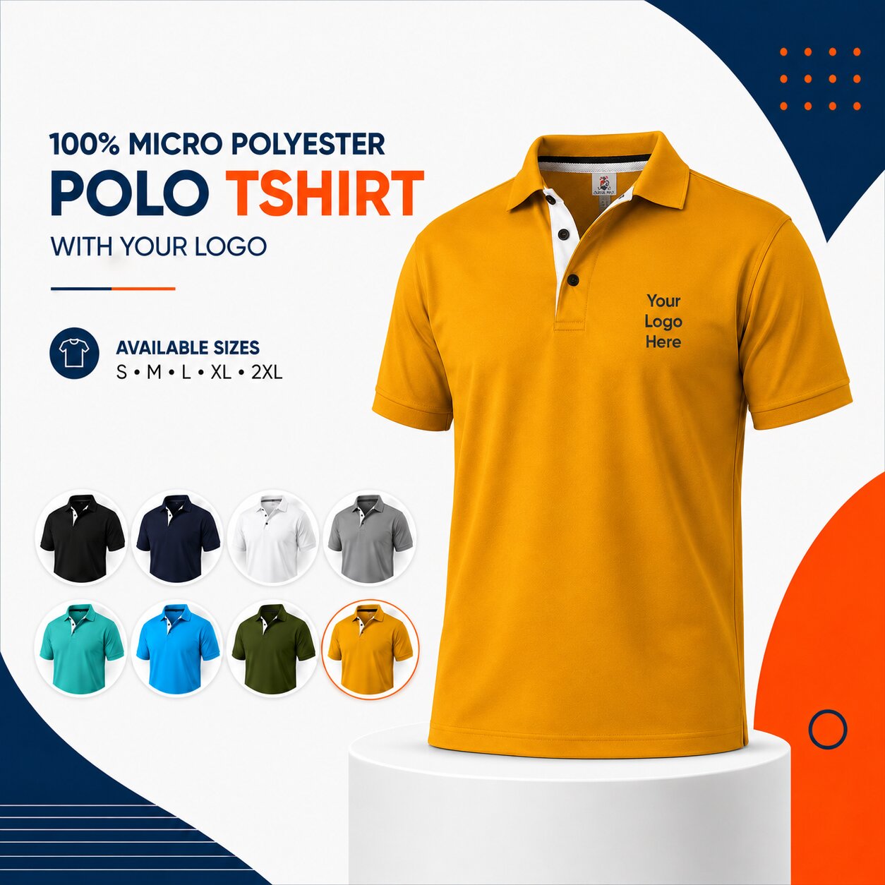 Custom micro polyester T-shirt with logo branding