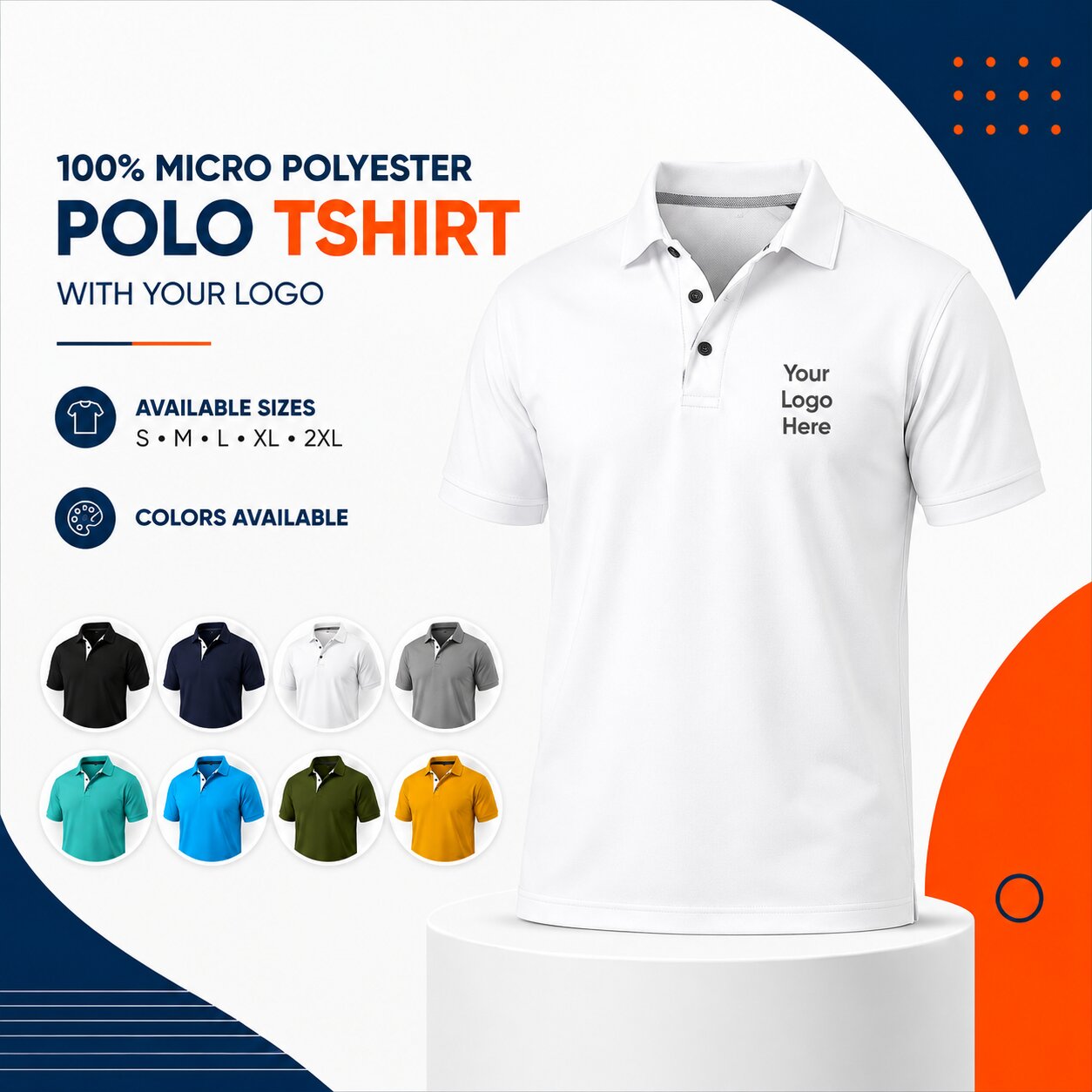 Custom branded micro polyester T-shirt with logo print