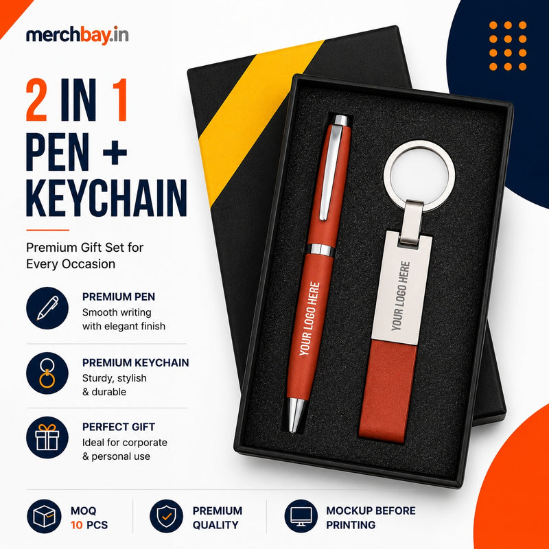2 in 1 Pen & Keychain Combo Sets