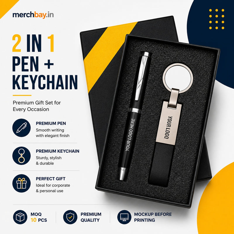 2 in 1 Pen & Keychain Combo Sets