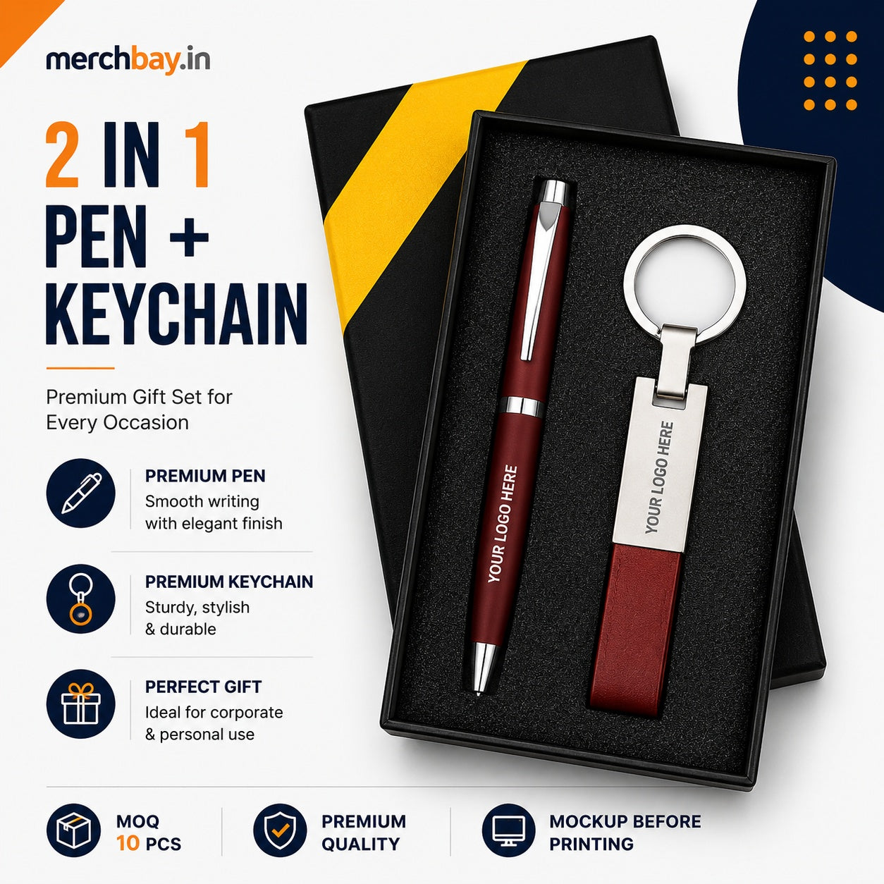 2 in 1 Pen & Keychain Combo Sets