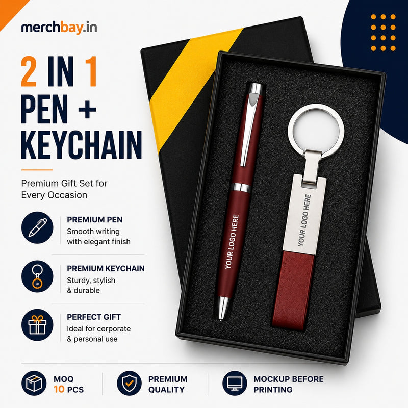 2 in 1 Pen & Keychain Combo Sets