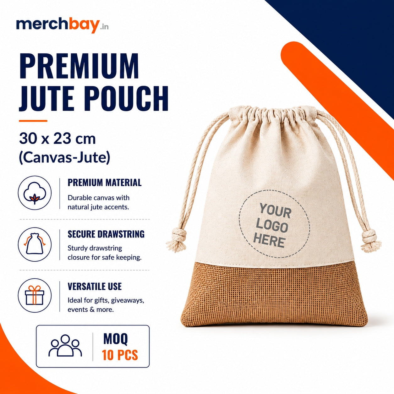 Custom Jute Potli Bags With Logo